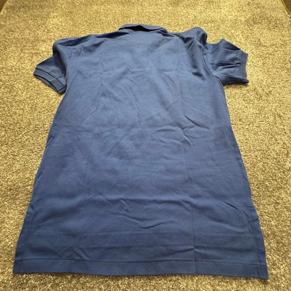 Ralph Lauren Polo Shirt Mens Small Blue Solid Cotton Classic Preppy Rugby Knit